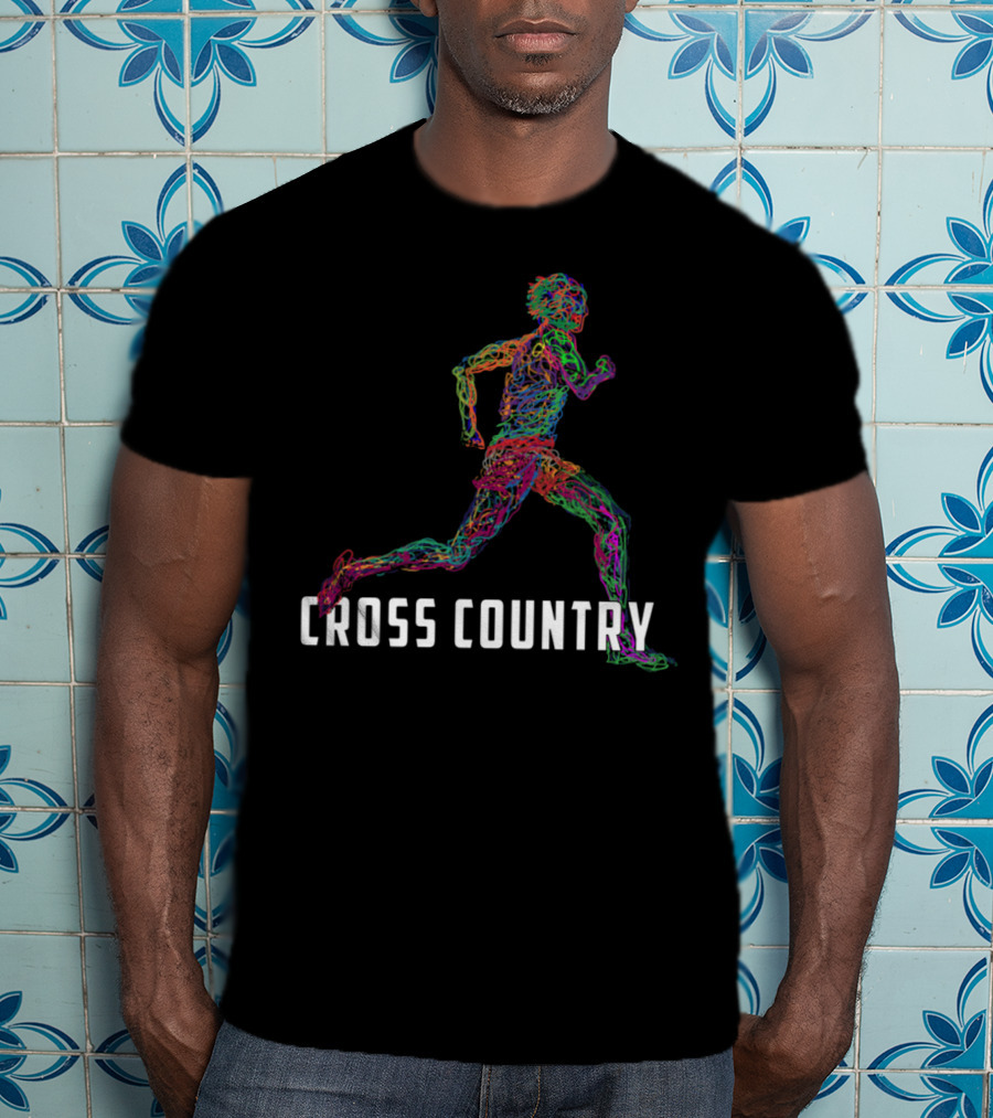 Wired To Run Colorful Cross Country Runner T-Shirt