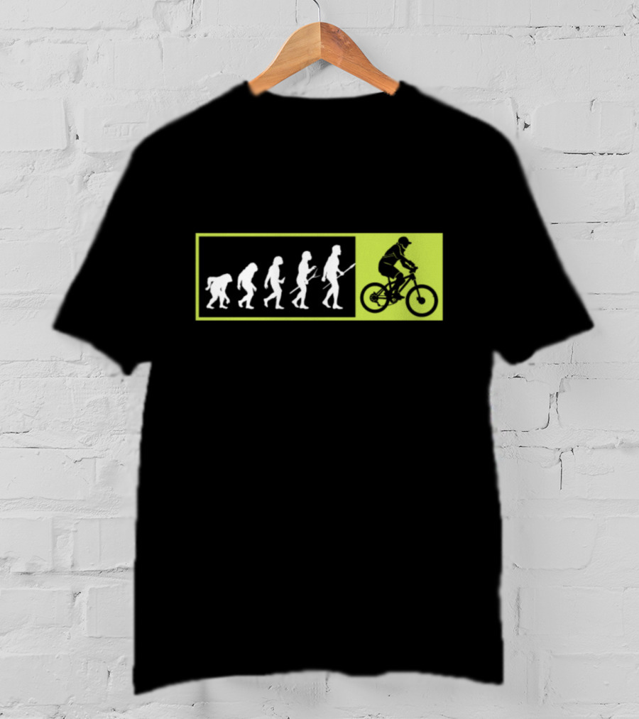 Bicycle Addicted Evolution To Cycles Human Evolution Biker Rider T-Shirt