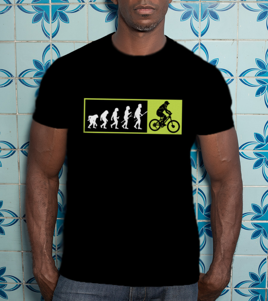 Bicycle Addicted Evolution To Cycles Human Evolution Biker Rider T-Shirt