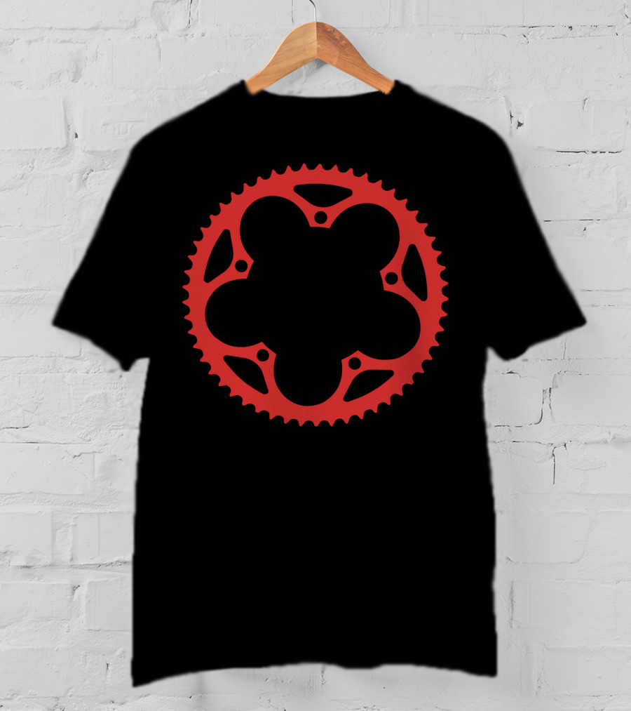 Bicycle Chain Ring Red Gear Shape T-Shirt