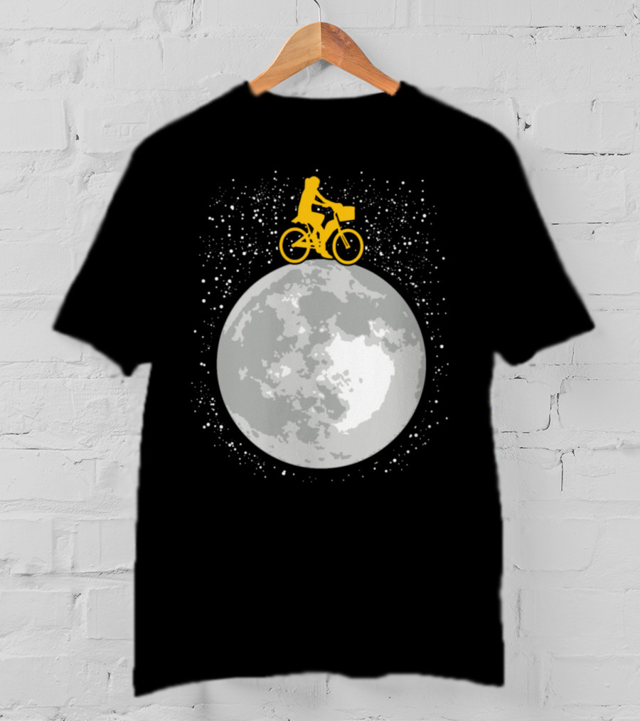 Bicycle Riding On A Starry Moon Scene T-Shirt