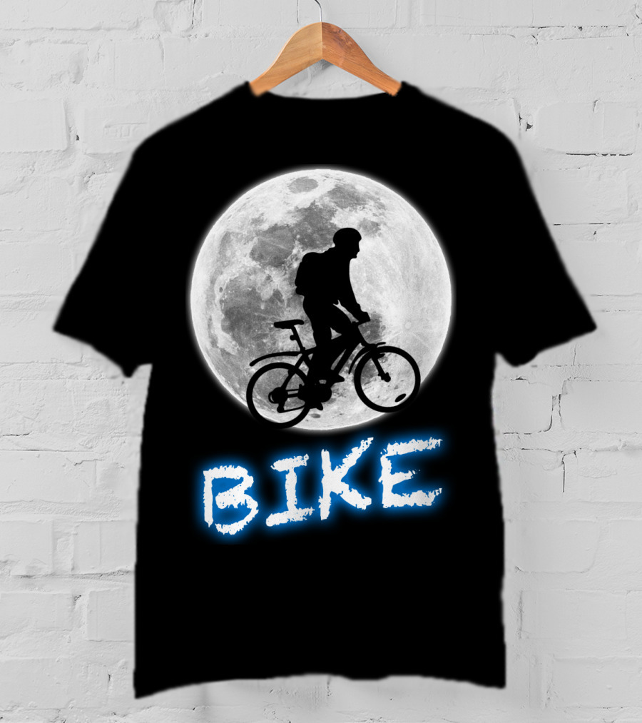 BIKE Silhouette Blue Moon Cycling Adventure T-Shirt
