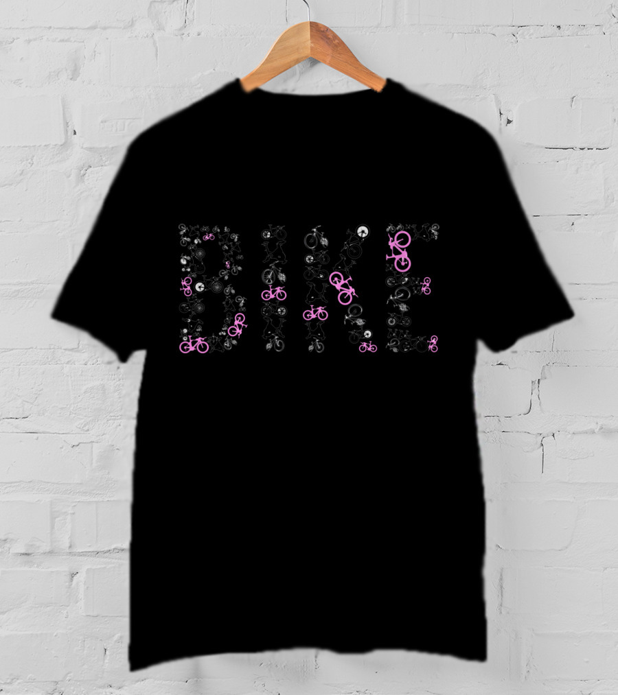 Bike Cycling Funny Pink And Black Bicycle T-Shirt