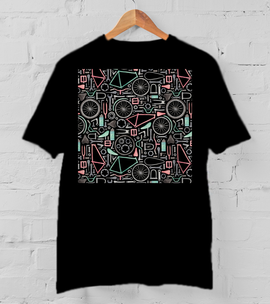Bike Parts Colorful Bicycle Components T-Shirt