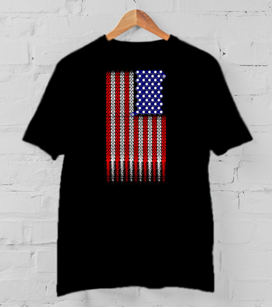 Bike Tread Pattern USA Flag T-Shirt