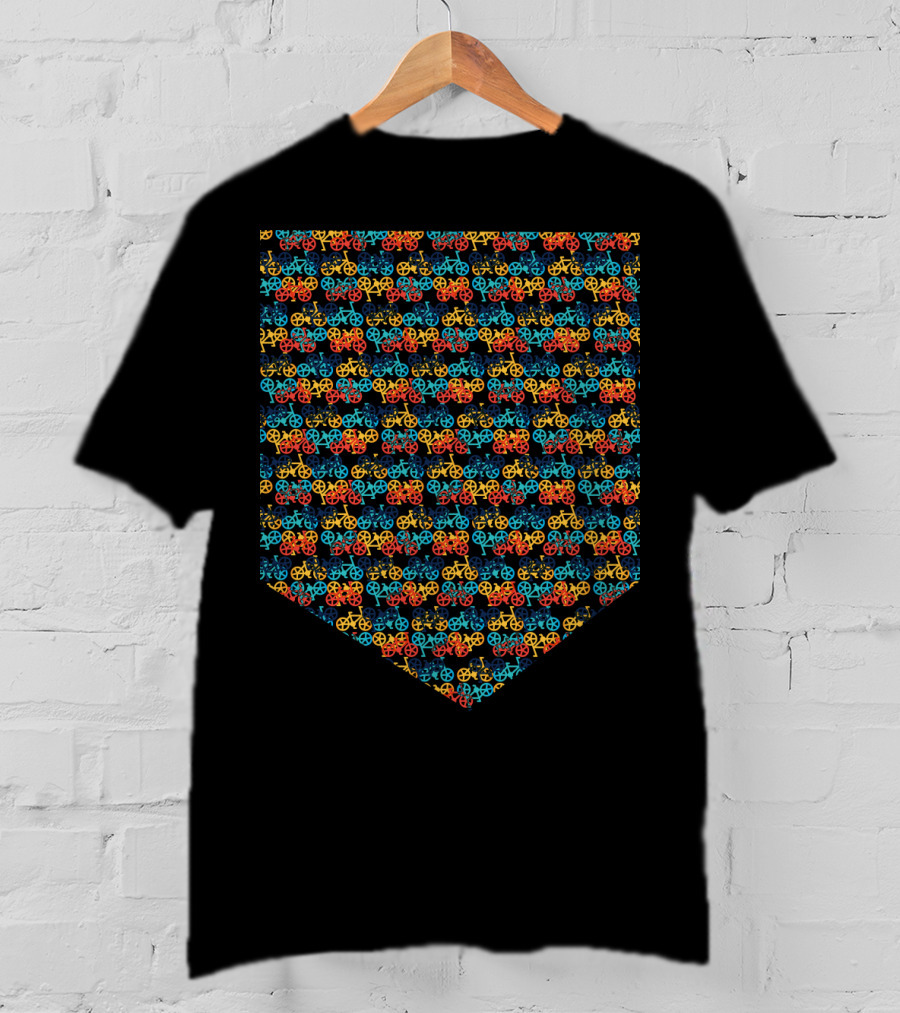 Bikes Pattern Multicolor Repeating T-Shirt