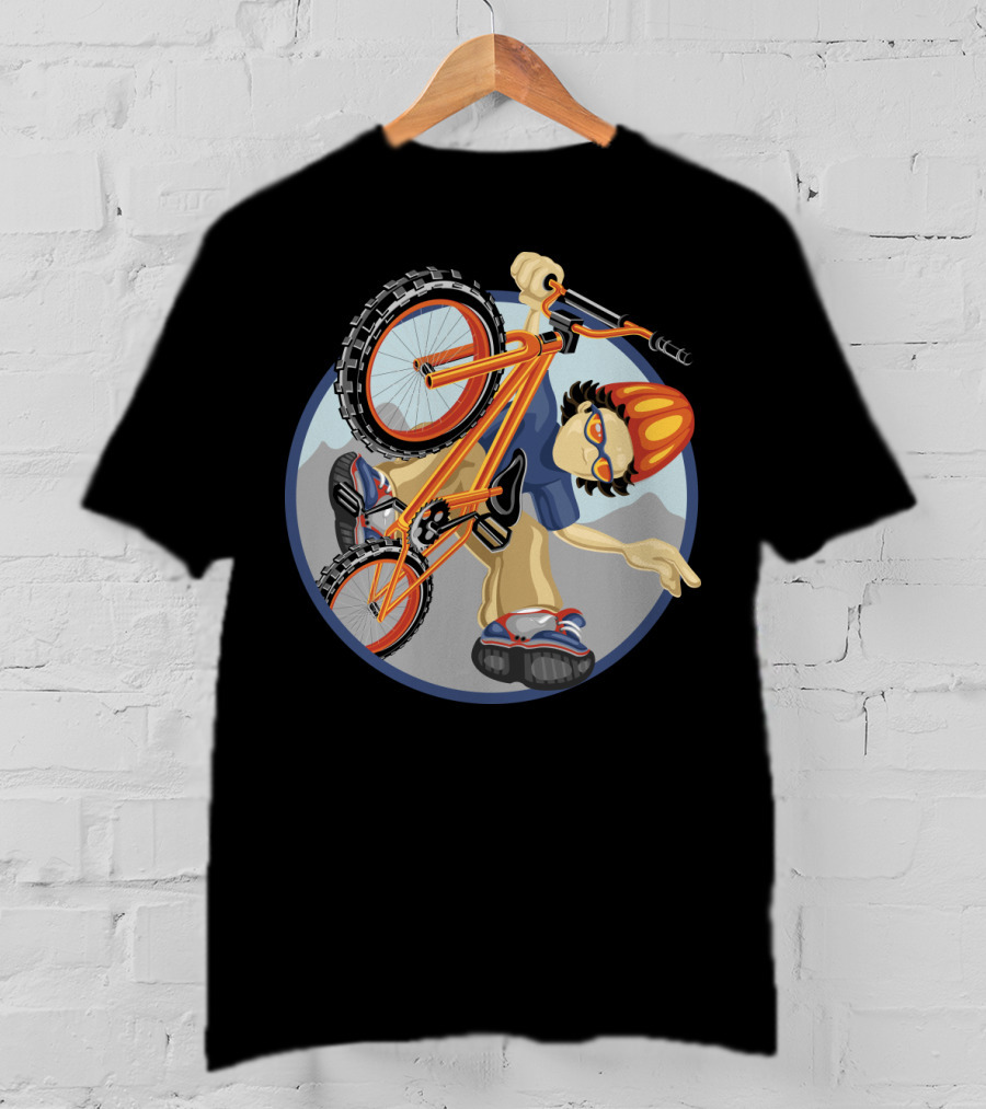BMX Boy Extreme Stunt Rider With Helmet And Sunglasses T-Shirt