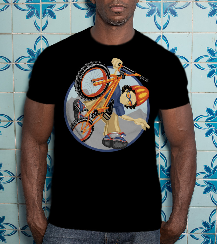 BMX Boy Extreme Stunt Rider With Helmet And Sunglasses T-Shirt