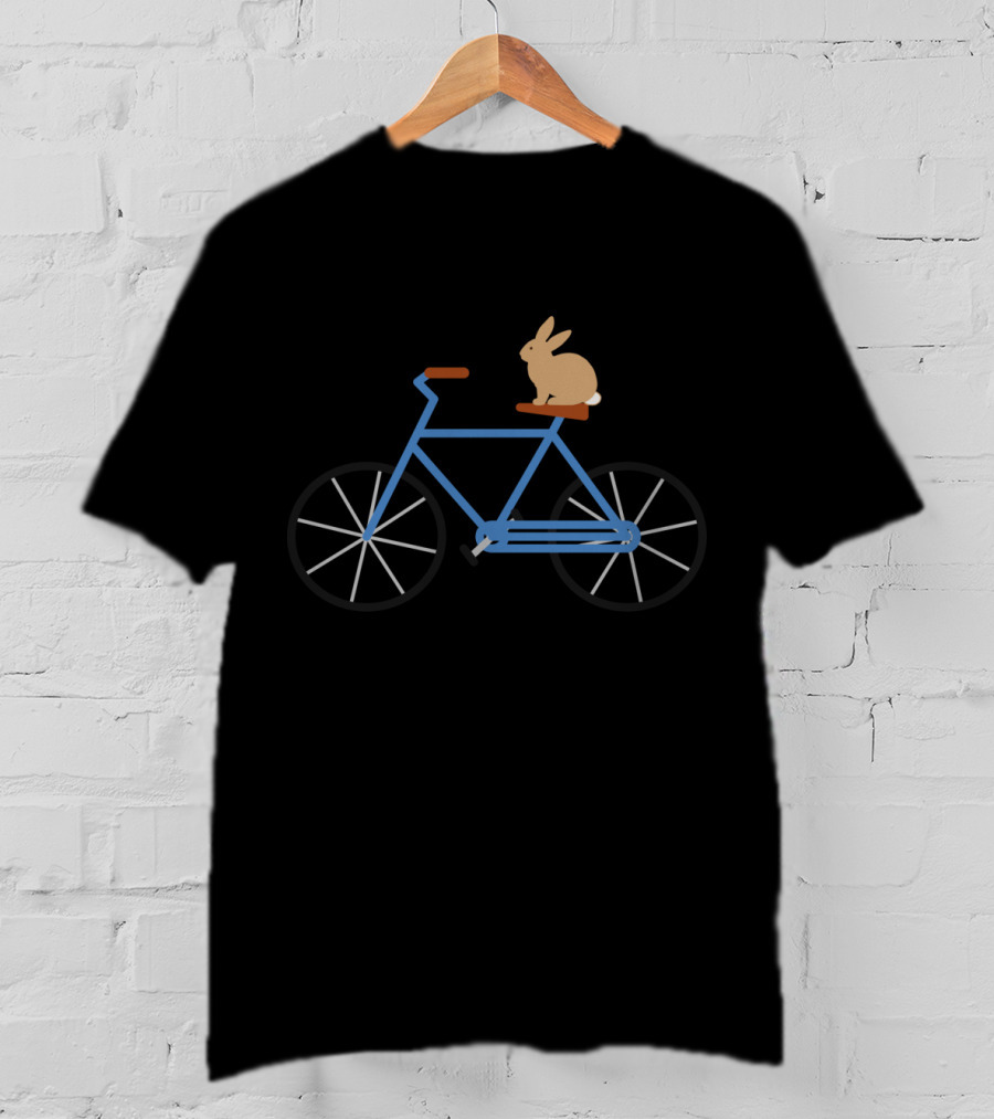 Bunny On Blue Bicycle T-Shirt