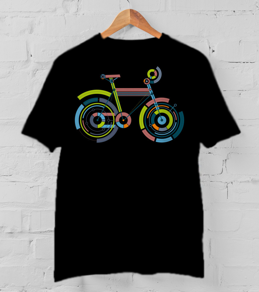 Bycircle Abstract Geometric Bicycle T-Shirt