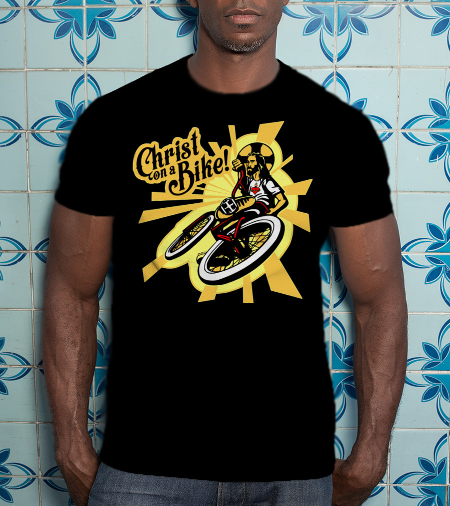 Christ On A Bike Retro Radiance Cycle Burst T-Shirt