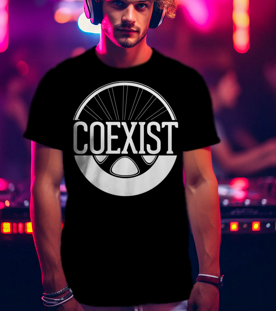 Coexist Bicycle Wheel Emblem T-Shirt