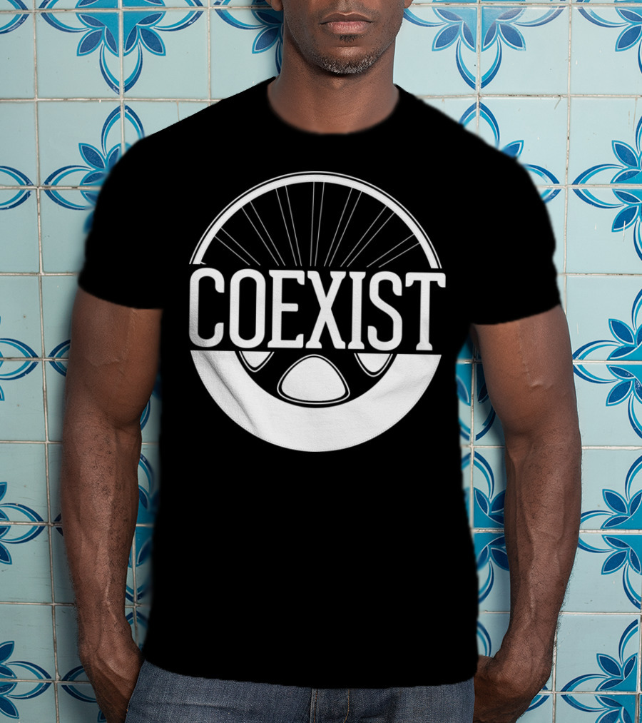 Coexist Bicycle Wheel Emblem T-Shirt