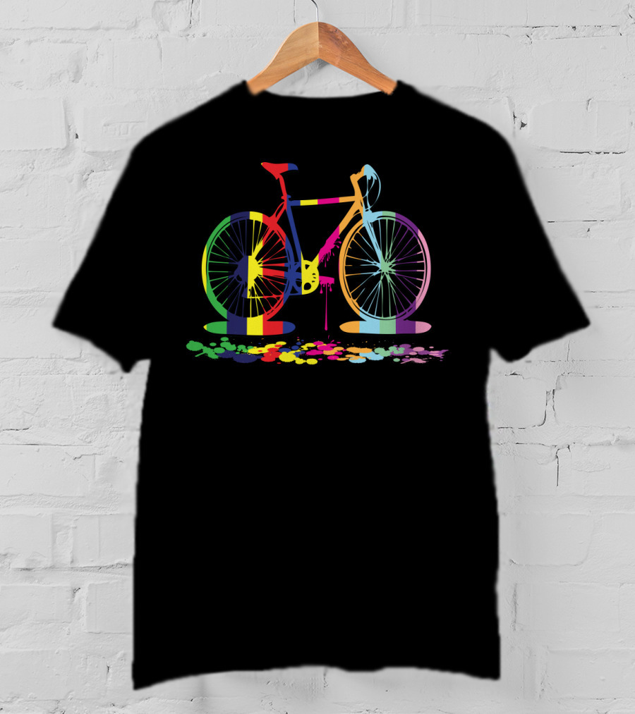 Colorful Bicycle Paint Splash T-Shirt