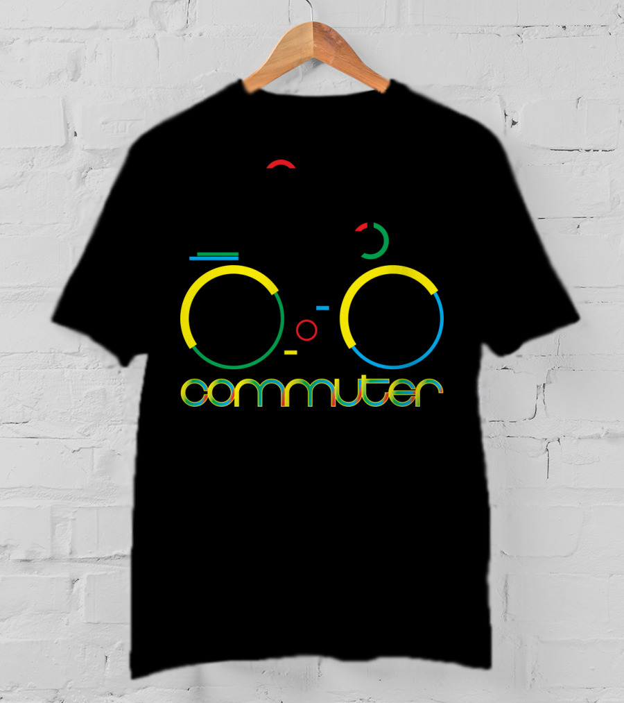 Commuter Bicycle Graphic Multicolor T-Shirt