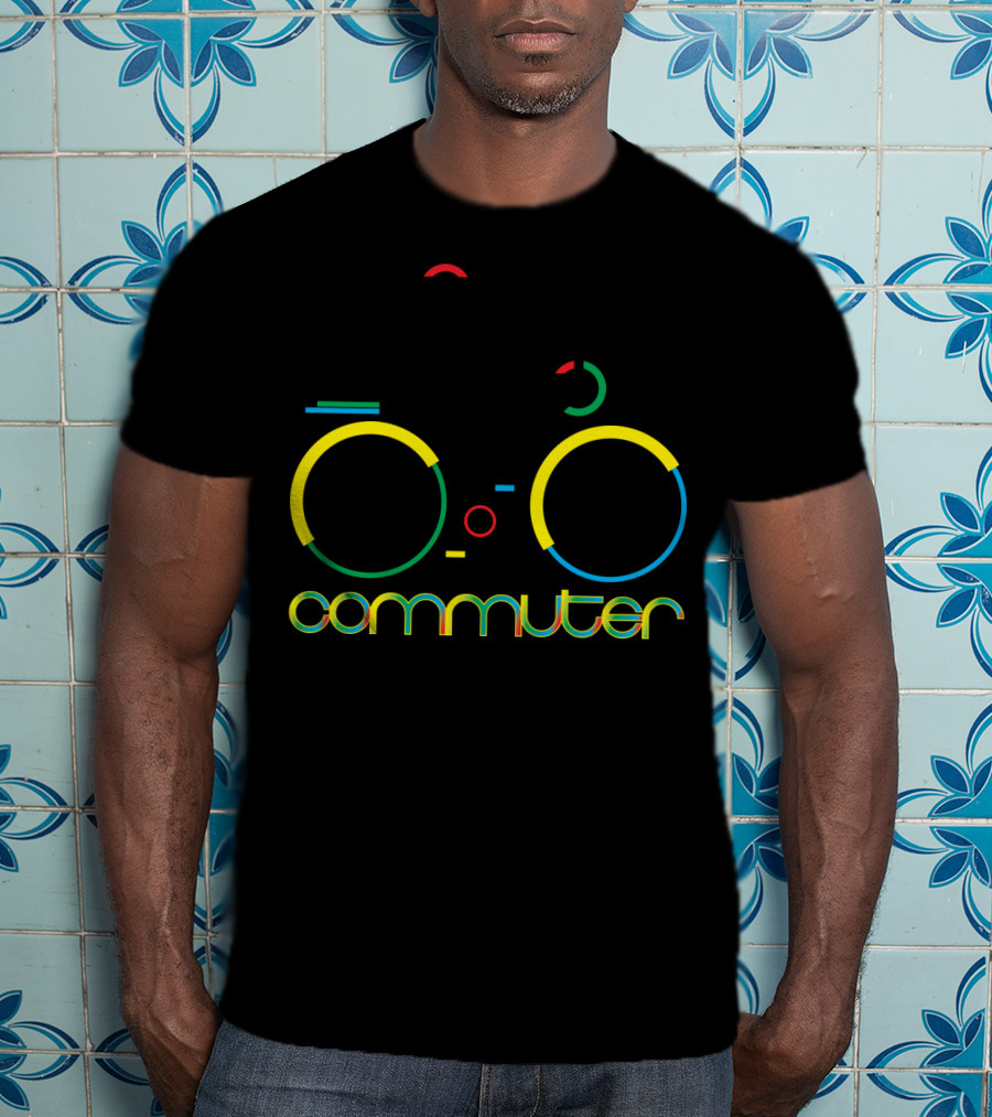 Commuter Bicycle Graphic Multicolor T-Shirt