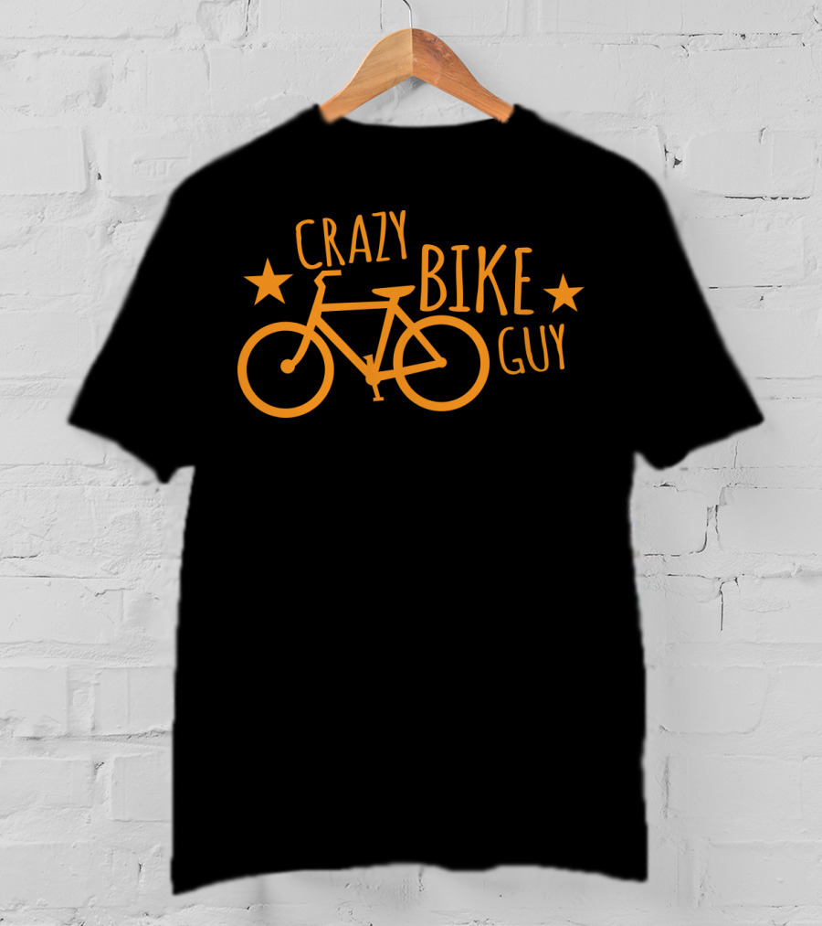 CRAZY BIKE GUY Bicycle Stars Fun T-Shirt
