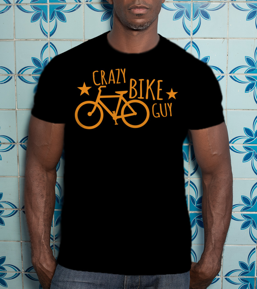 CRAZY BIKE GUY Bicycle Stars Fun T-Shirt
