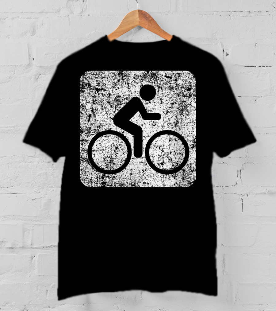 Cycling Sign Grunge Style Iconic Bicycle T-Shirt
