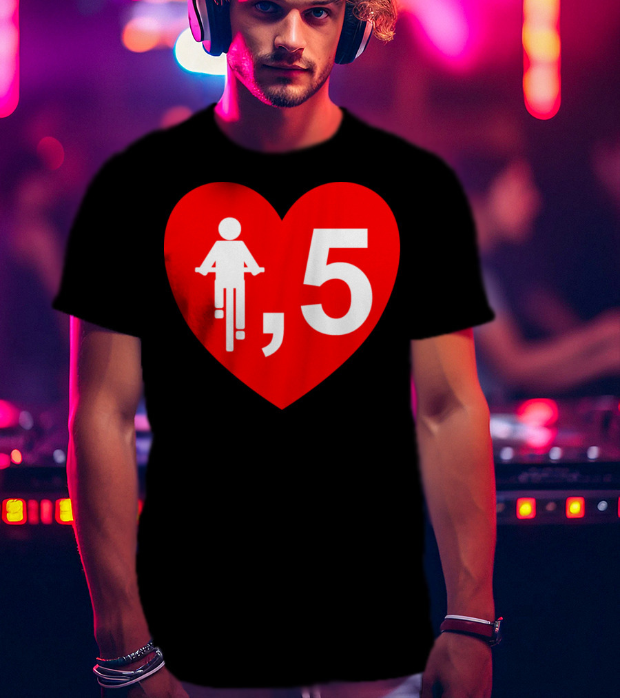 Cyclist Heart 5 Red T-Shirt
