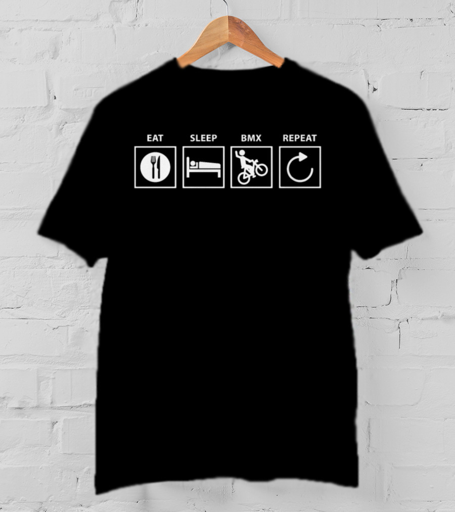 Eat Sleep Bmx Repeat Iconic Lifestyle Cycle T-Shirt