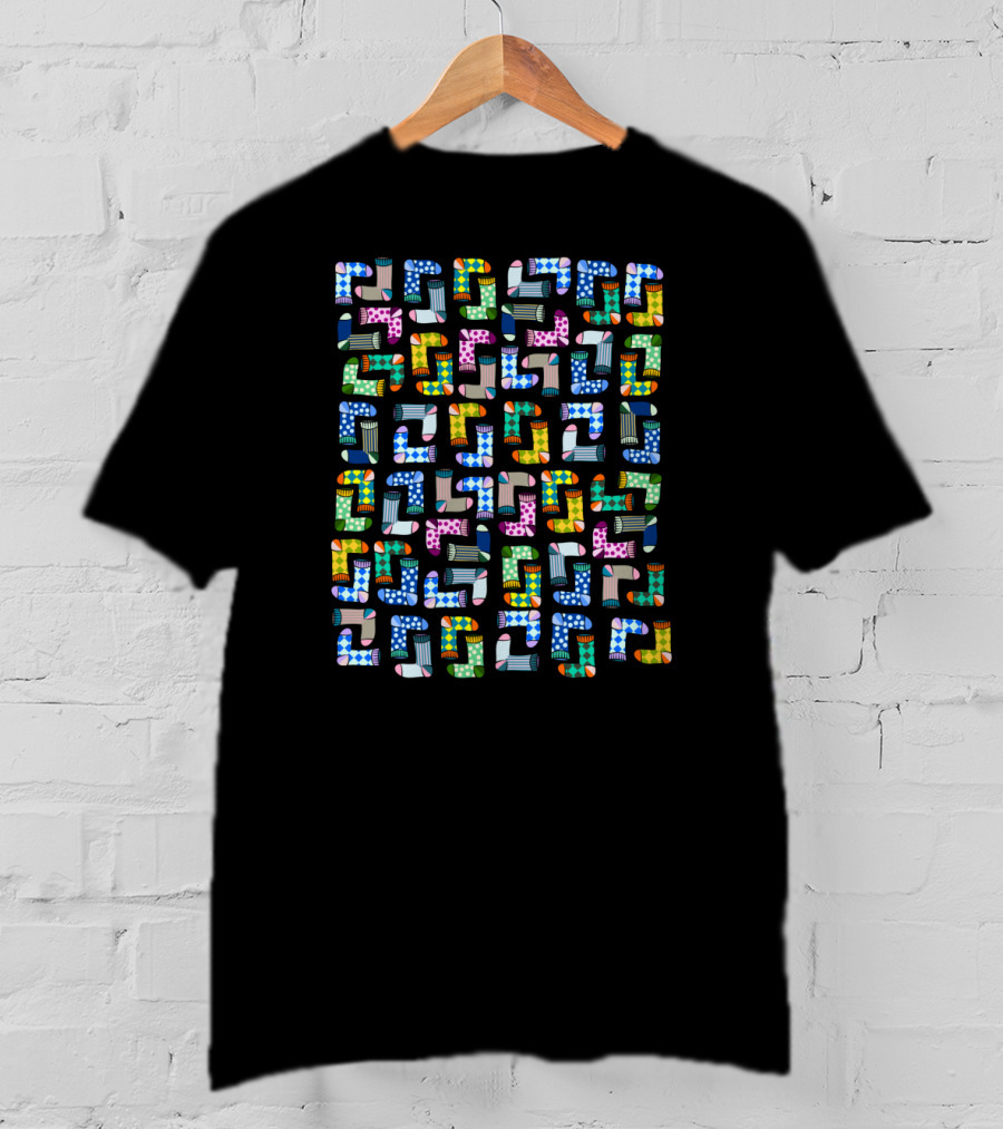 Funny Colorful Socks Mosaic T-Shirt
