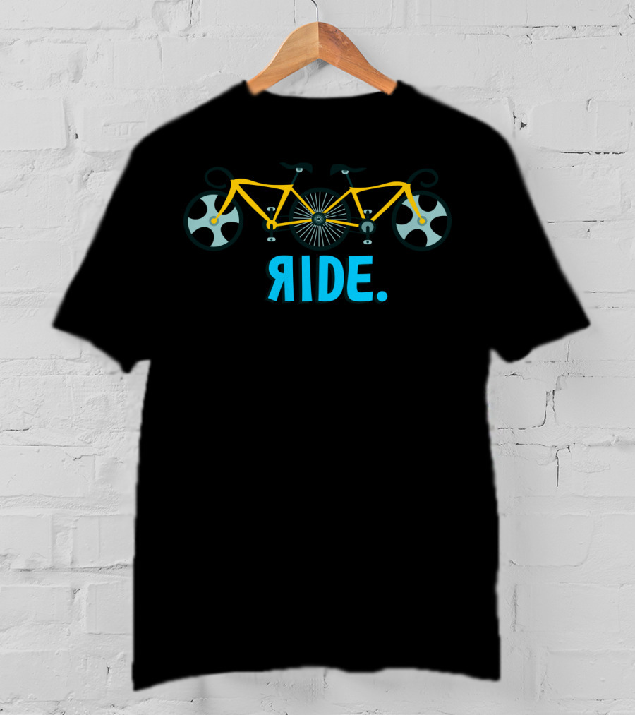 Ride Tandem Yellow Bicycle T-Shirt