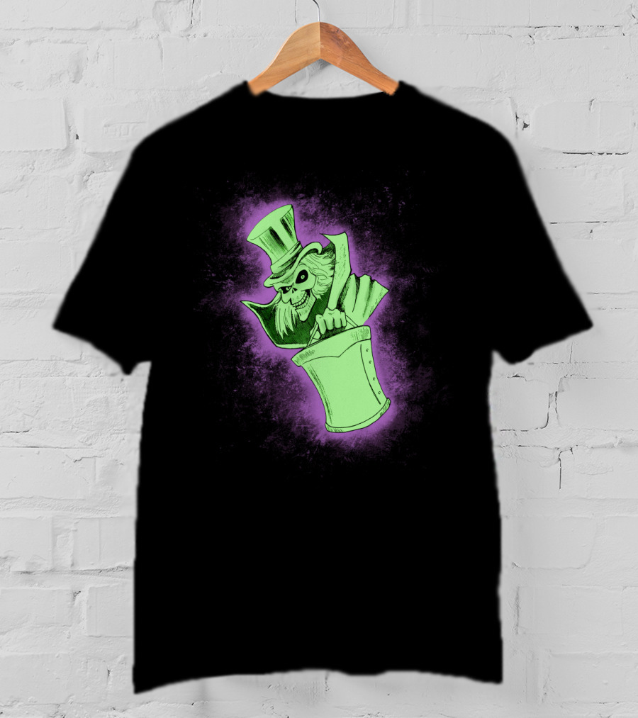 Hatbox Ghost Spooky Green Glow T-Shirt