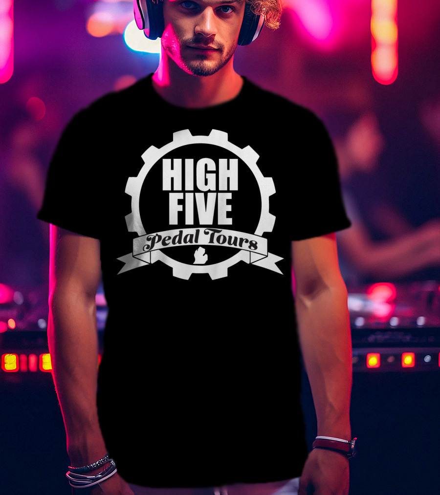 High Five Pedal Tours White T-Shirt