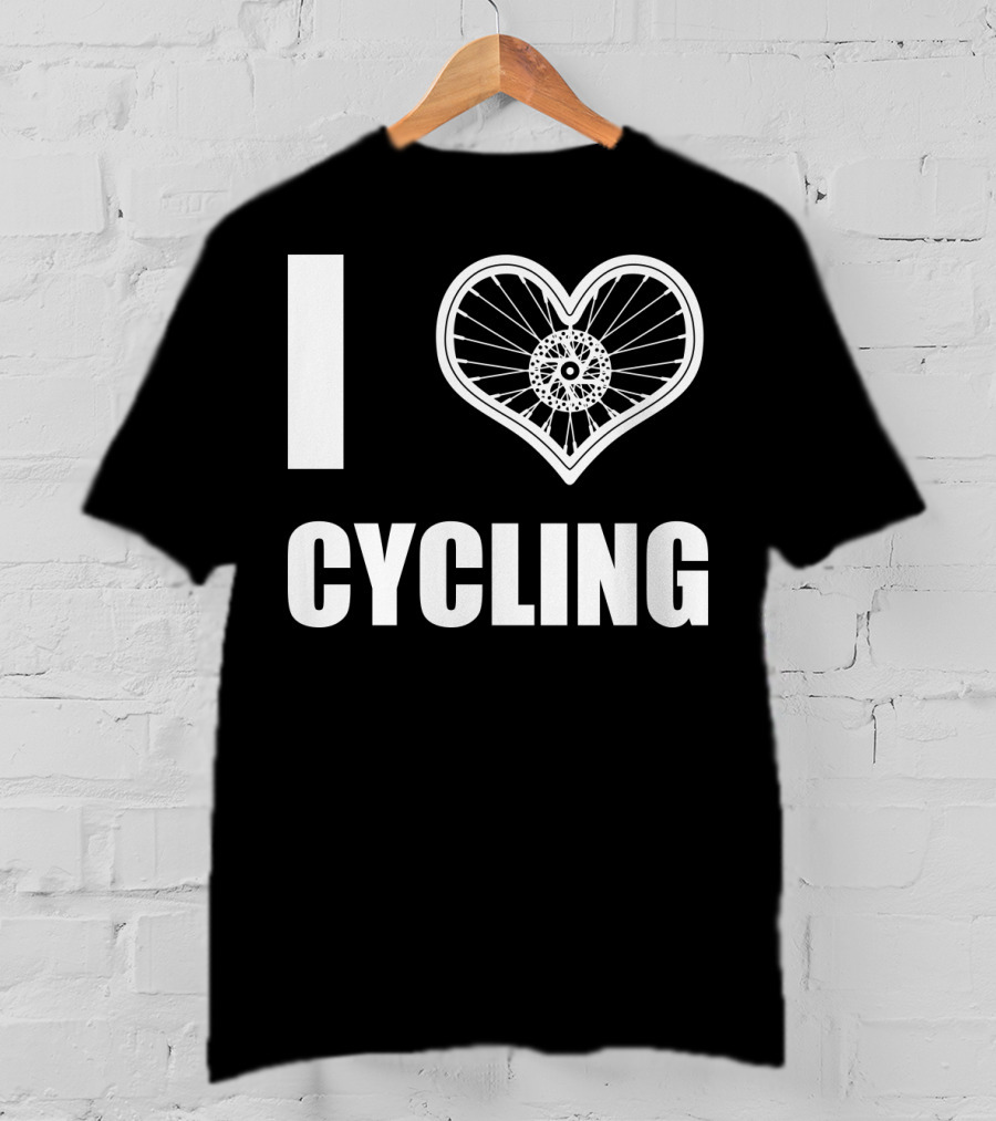 I Love Cycling Bicycle Wheel Heart T-Shirt