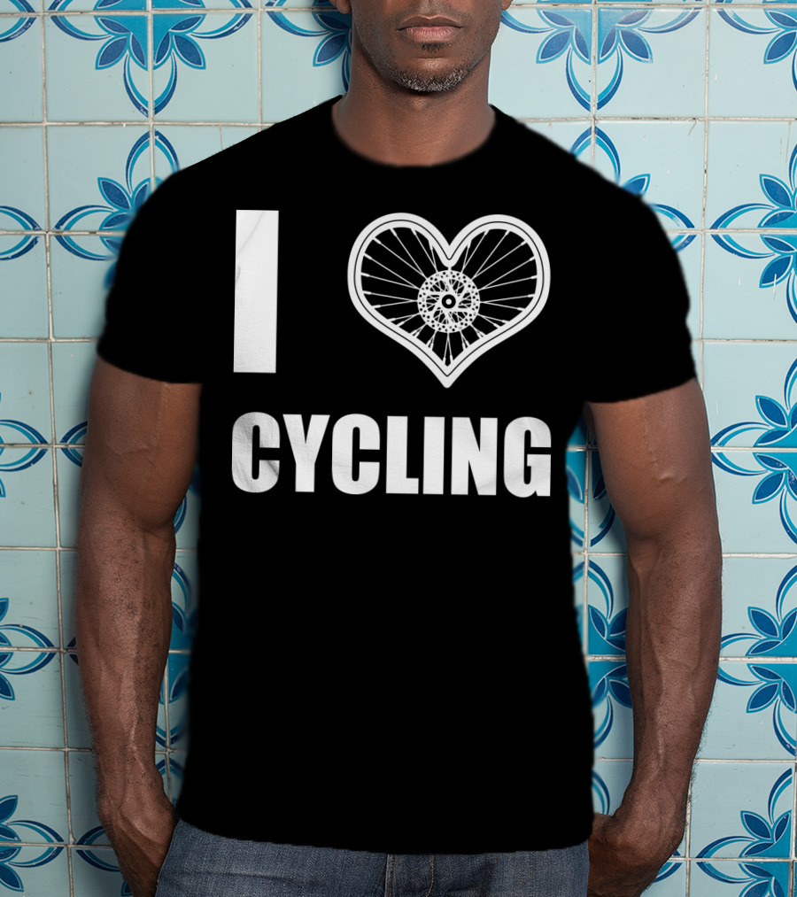 I Love Cycling Bicycle Wheel Heart T-Shirt
