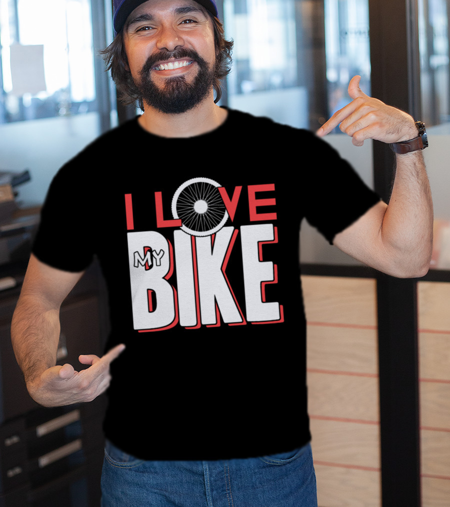 I Love My Bike Bicycle Wheel T-Shirt