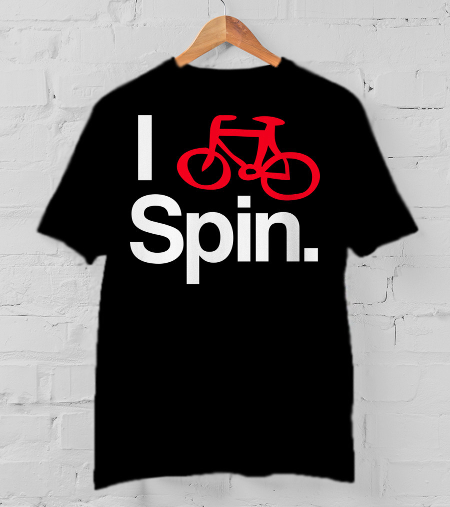 I Spin Bike Cycling Biking Workout With Red Bicycle T-Shirt