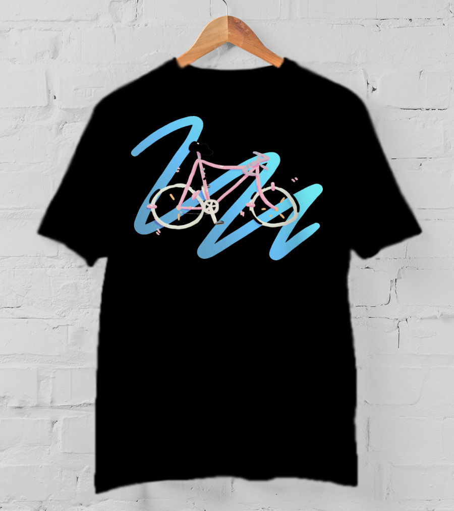 It's A Bike Pastel Bicycle With Abstract Blue Swirls T-Shirt