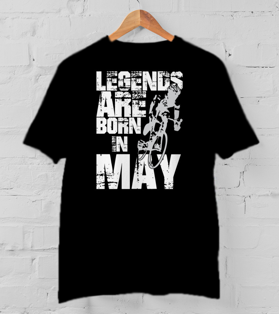 Legends Are Born In May Cycling Vintage Style Mountain Bike Enthusiasts T-Shirt