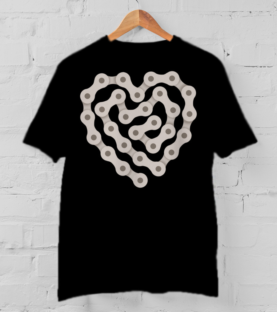 Love Biking Heart Chain T-Shirt