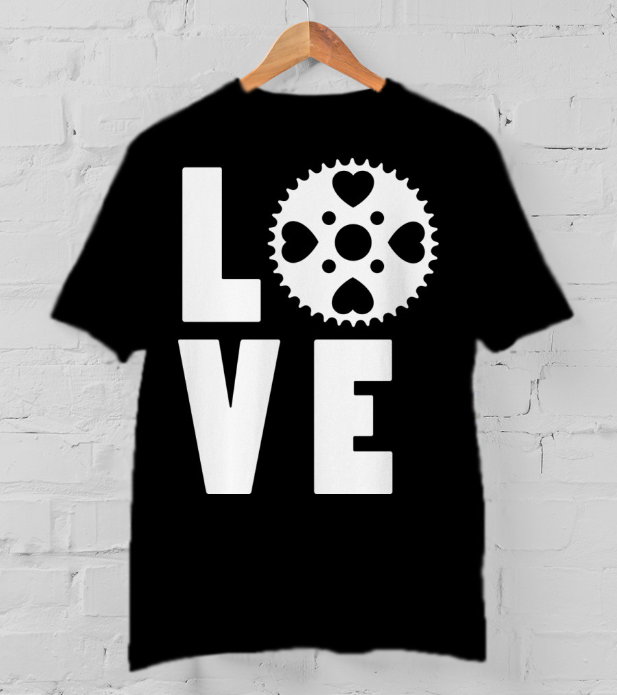 Love Cycling Gear Heart Sprocket T-Shirt