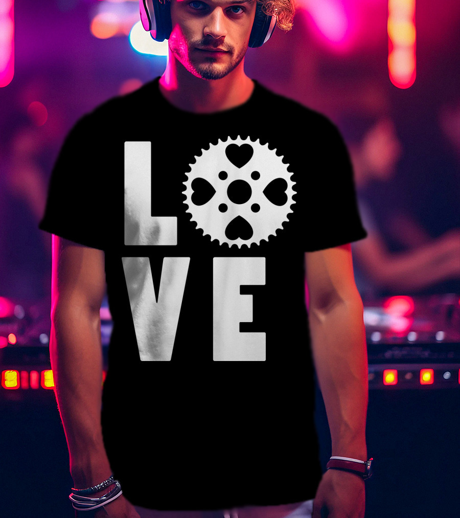 Love Cycling Gear Heart Sprocket T-Shirt