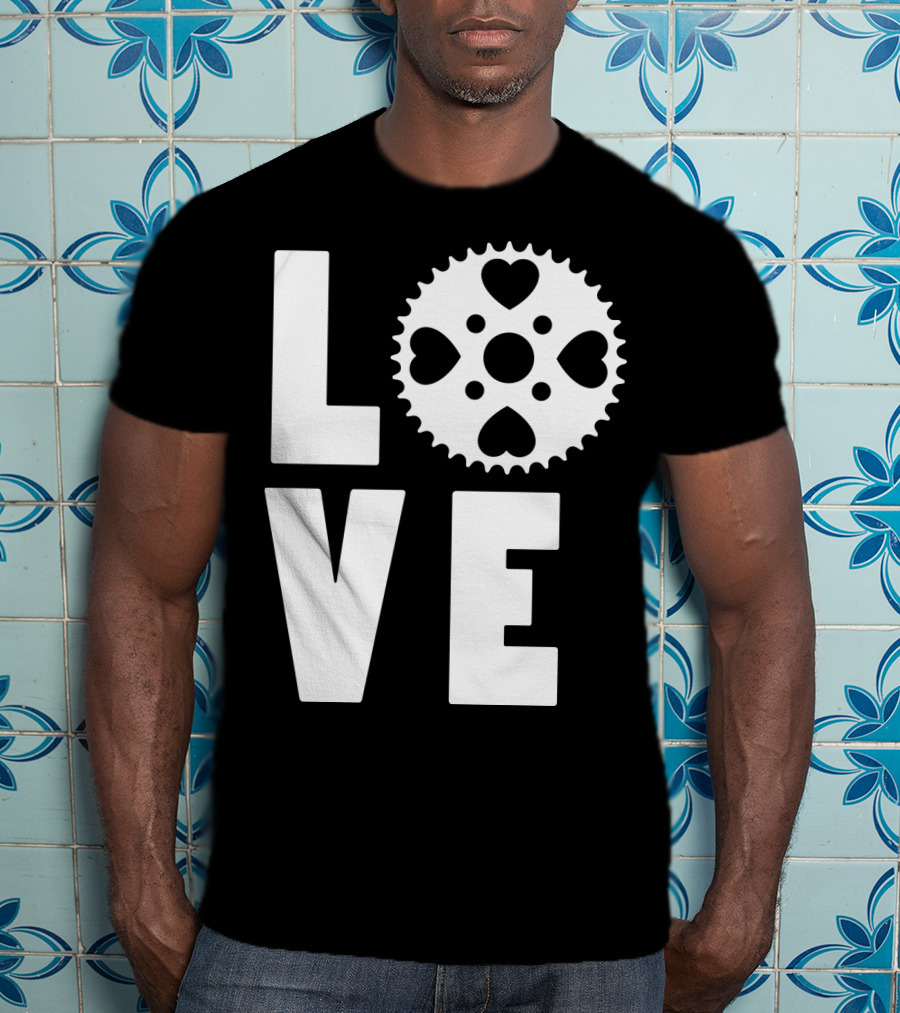 Love Cycling Gear Heart Sprocket T-Shirt