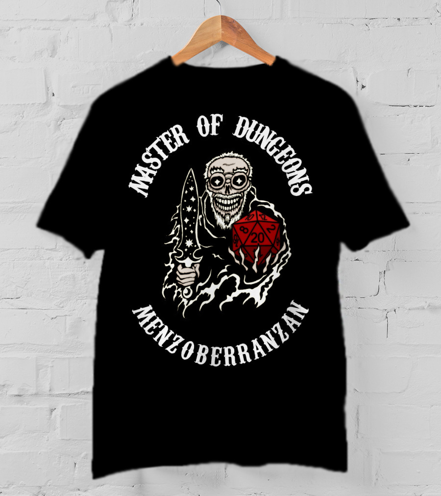 Master Of Dungeons Menzoberranzan Dice Wielding Skeleton With Starry Sword T-Shirt