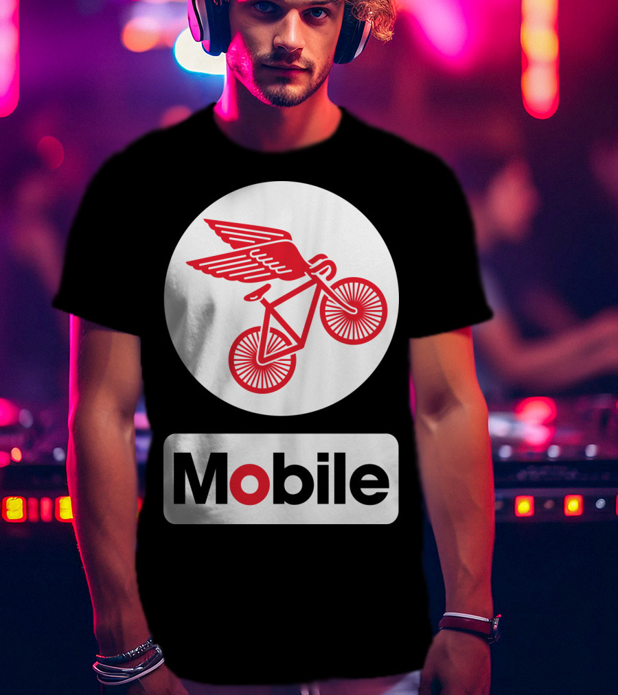 Mobile Pegasus Bicycle Wings T-Shirt