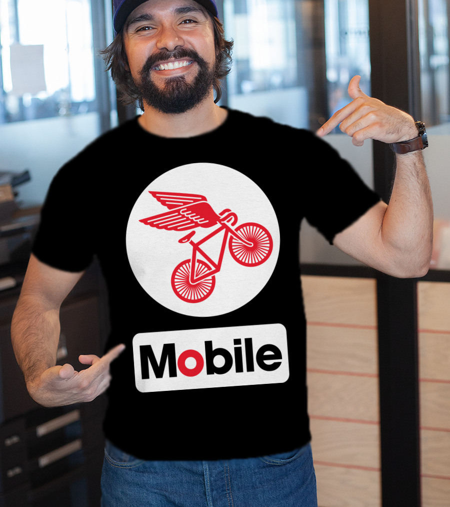 Mobile Pegasus Bicycle Wings T-Shirt