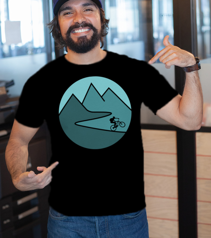 Mountain Bike Adventure Through Majestic Mountains T-Shirt