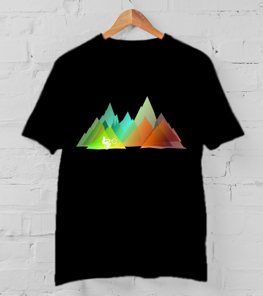 MTB Colors Mountain Biking Multicolor Peaks T-Shirt