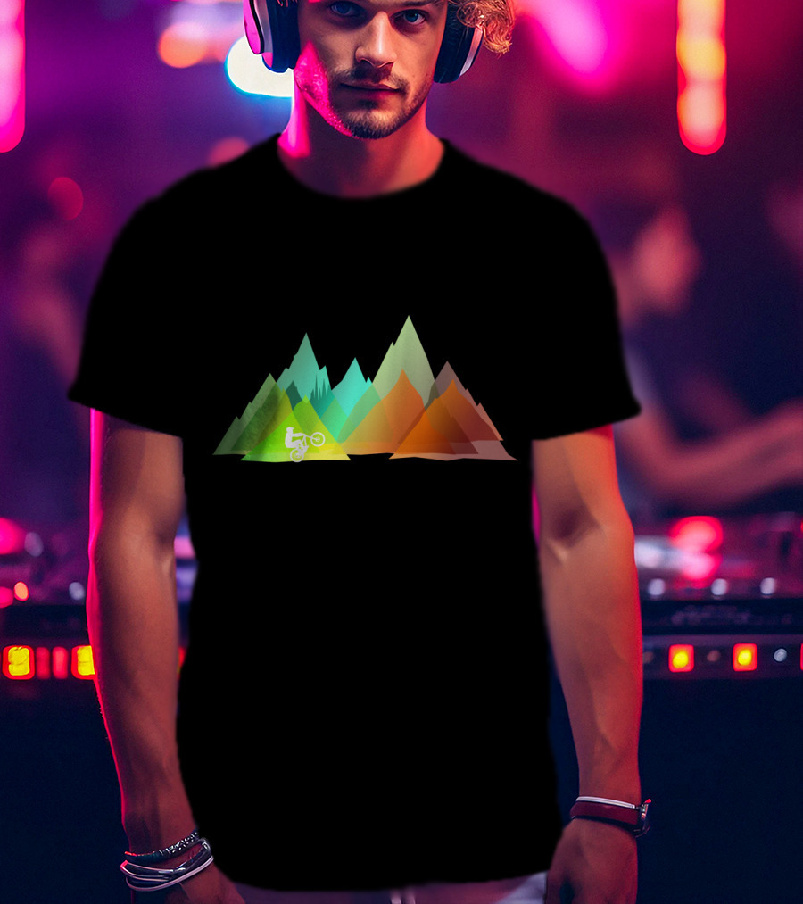 MTB Colors Mountain Biking Multicolor Peaks T-Shirt