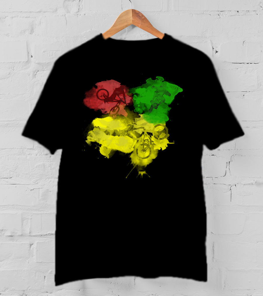 MTB Rasta Red Green Yellow Mountain Biking T-Shirt