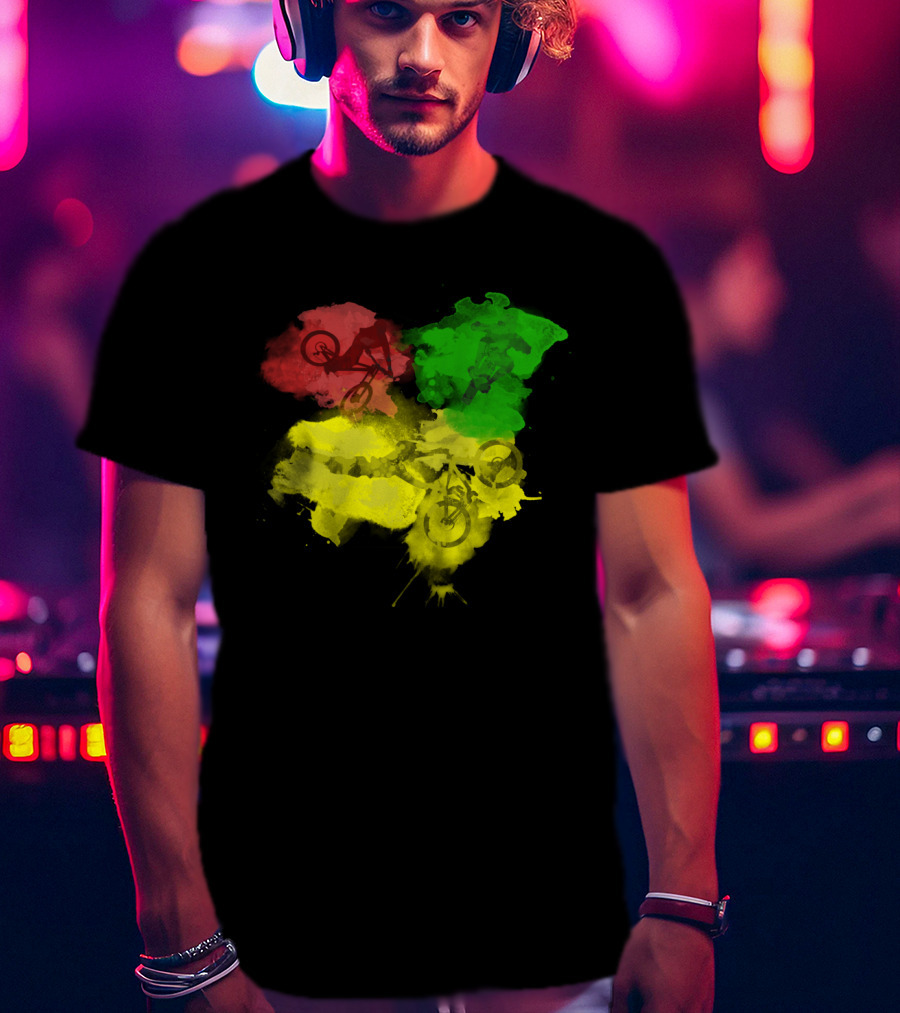 MTB Rasta Red Green Yellow Mountain Biking T-Shirt