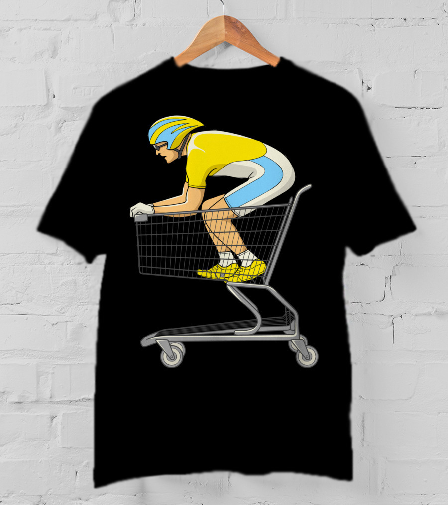 Retail Racer Cyclist In Shopping Cart T-Shirt