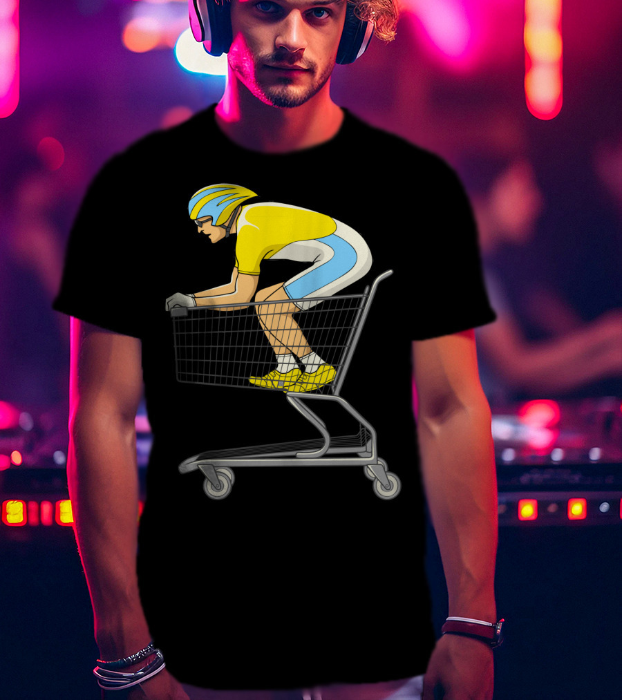Retail Racer Cyclist In Shopping Cart T-Shirt