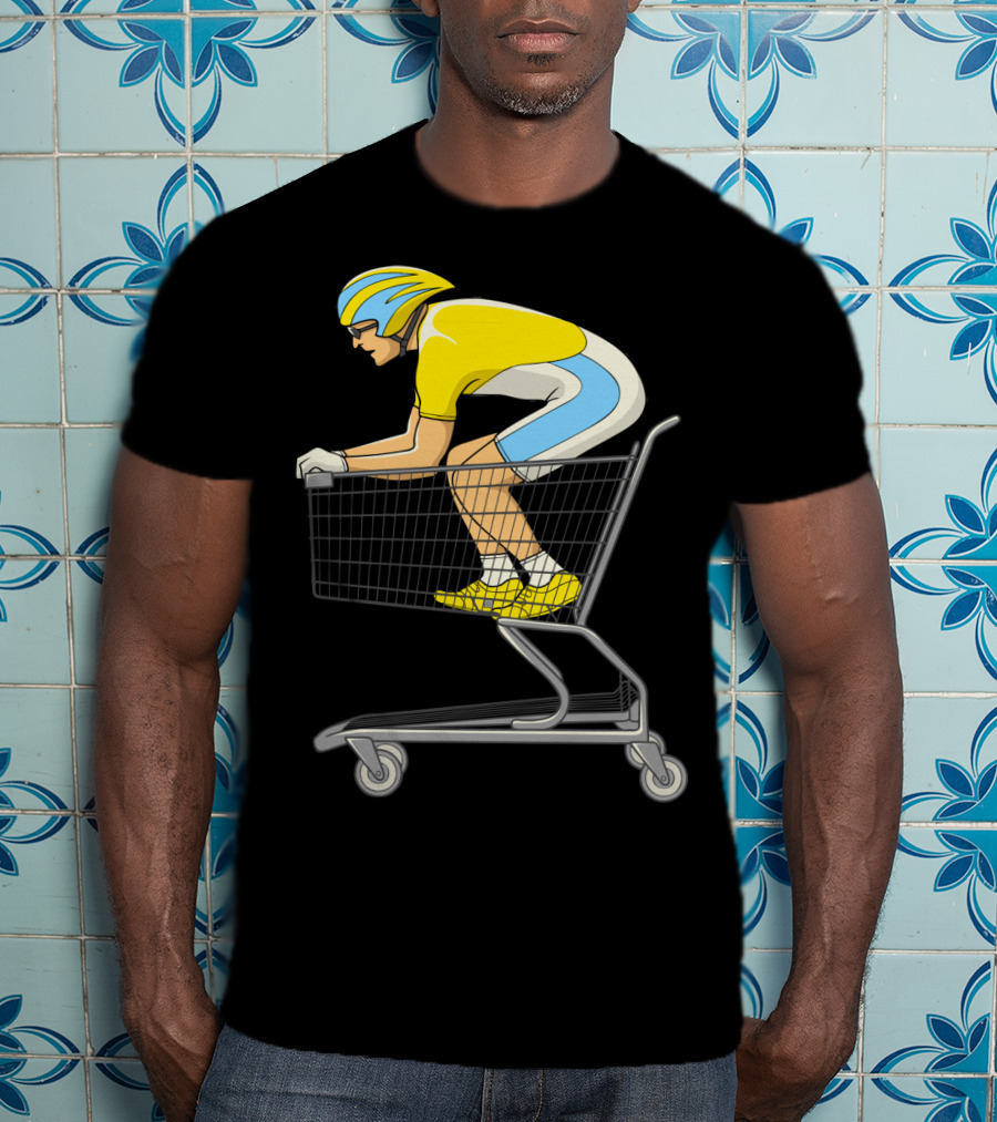 Retail Racer Cyclist In Shopping Cart T-Shirt